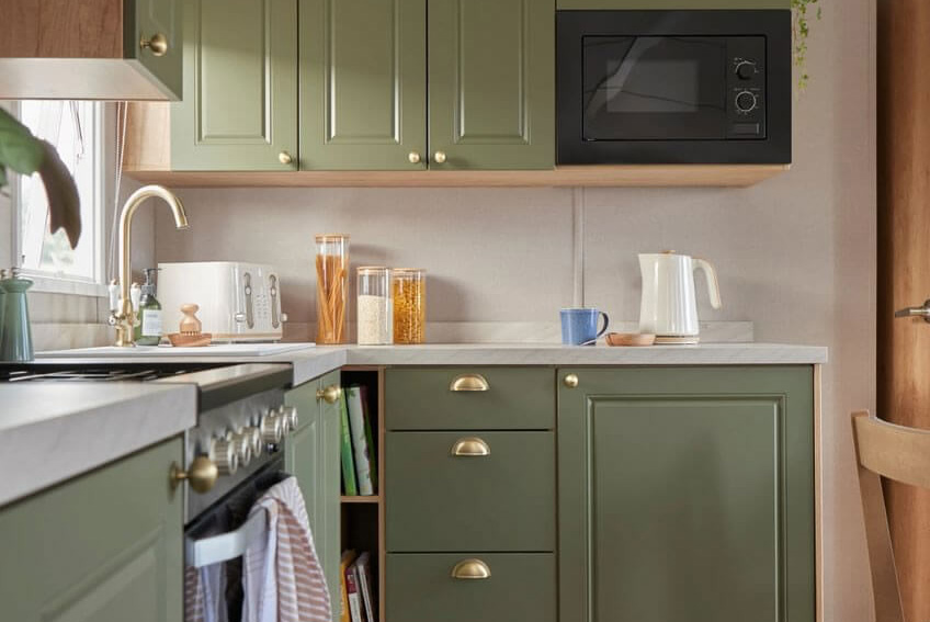 Fully fitted kitchen in the Provence Caravan