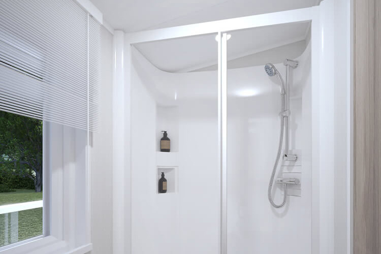 shower room in the Royan caravan