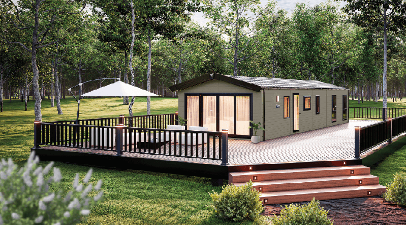 Outside view of the Dorchester caravan