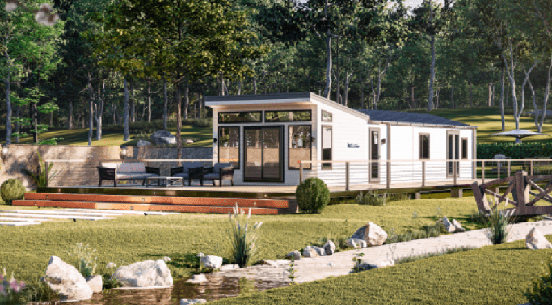 Outside view of the Vogue caravan